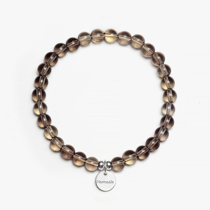 Spirit Jewel Bracelets Namaste Word / Medium (18cm) Smoky quartz Crystal Gemstone Bracelet
