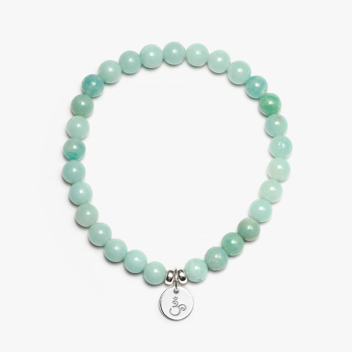 Spirit Jewel Bracelets OM Symbol / Small (16cm) Amazonite Crystal Gemstone Bracelet