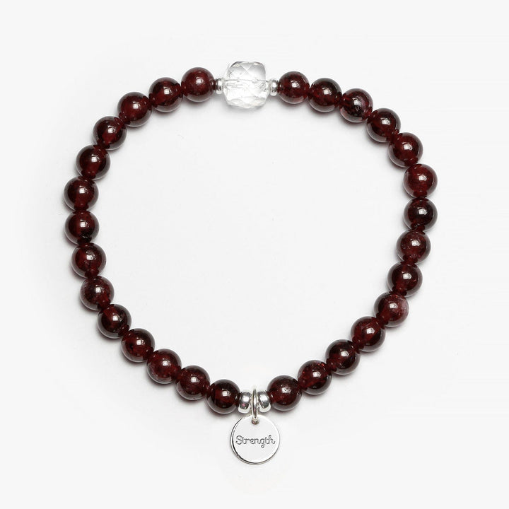 Spirit Jewel Bracelets Strength Word / Small (16cm) Garnet Crystal Gemstone Bracelet