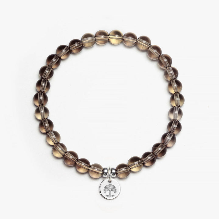 Spirit Jewel Bracelets Tree of Life Symbol / Small (16cm) Smoky quartz Crystal Gemstone Bracelet