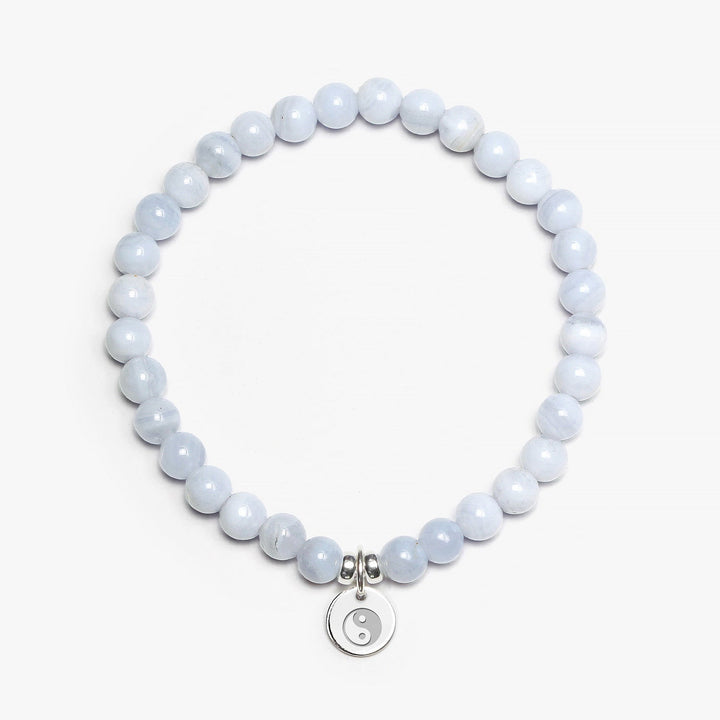 Spirit Jewel Bracelets Yin Yang / S (16cm) Blue Lace Agate Crystal Gemstone Bracelet
