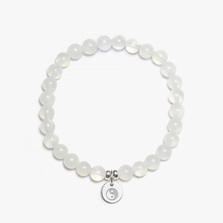 Spirit Jewel Bracelets Yin Yang Symbol / Small (16cm) Selenite Crystal Gemstone Bracelet