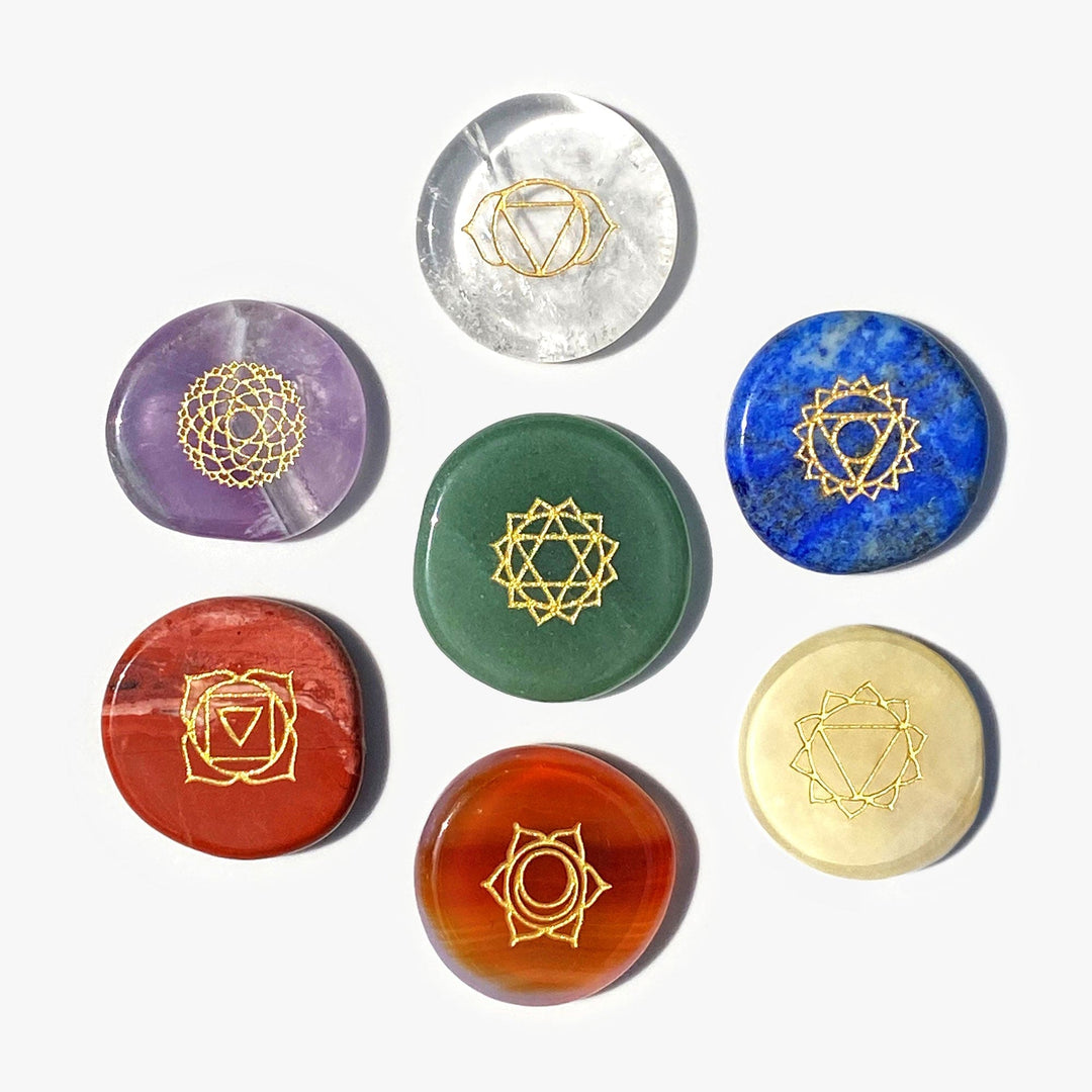 Spirit Jewel Chakra Palm Stones Chakra Healing Crystal Set