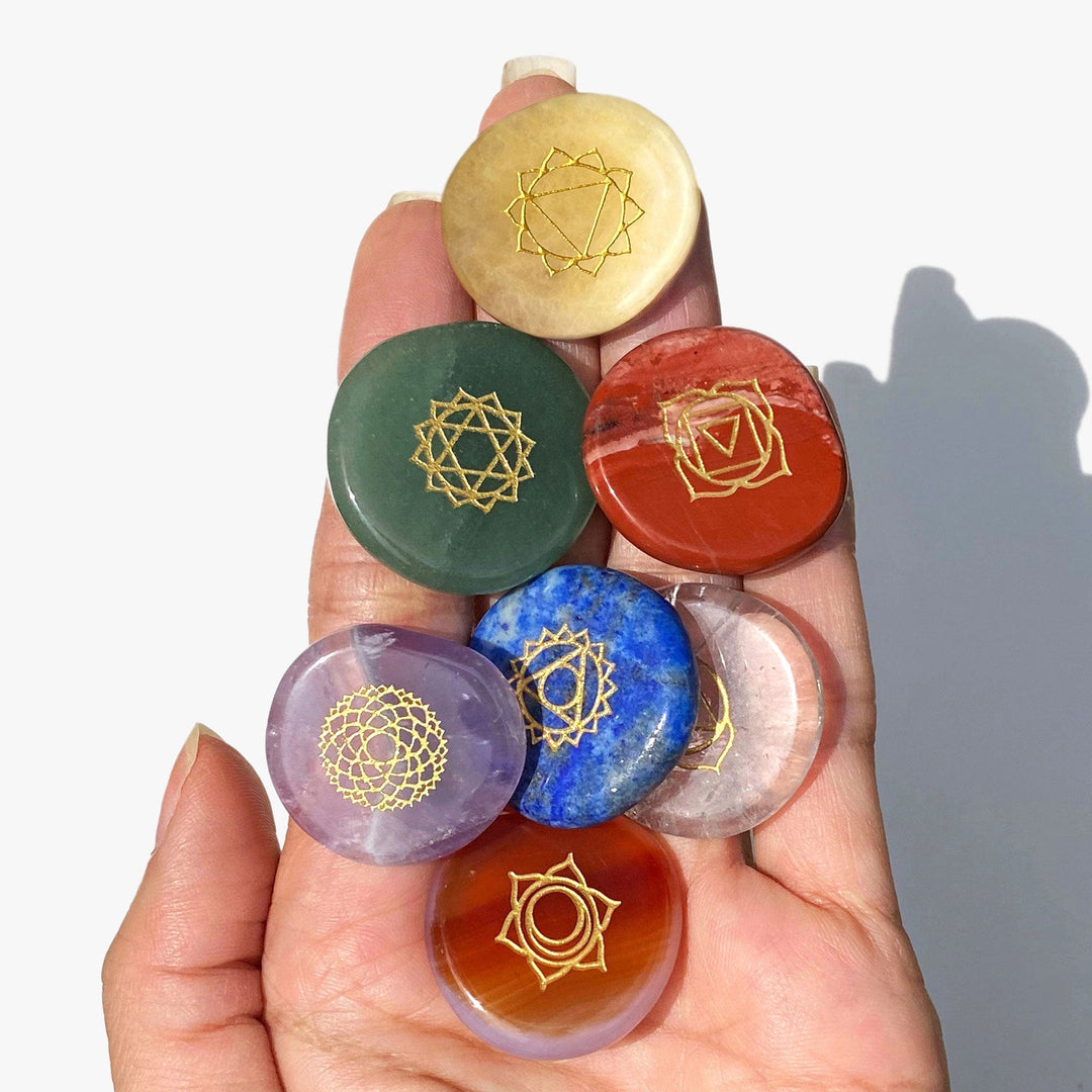 Spirit Jewel Chakra Palm Stones Chakra Healing Crystal Set