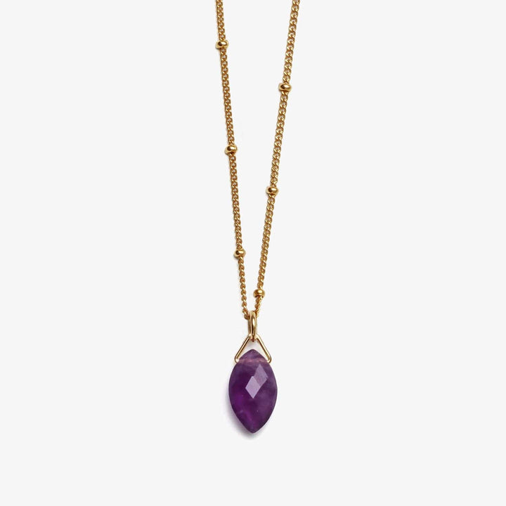 Spirit Jewel Necklace Gold / 14" Amethyst Crystal Necklace