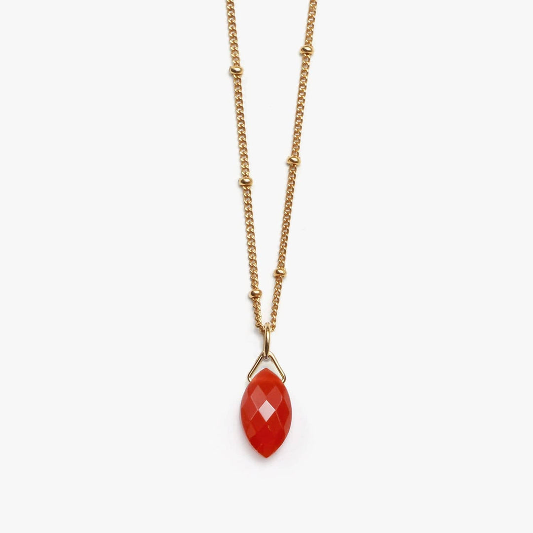 Spirit Jewel Necklace Gold / 14" Carnelian Crystal Necklace
