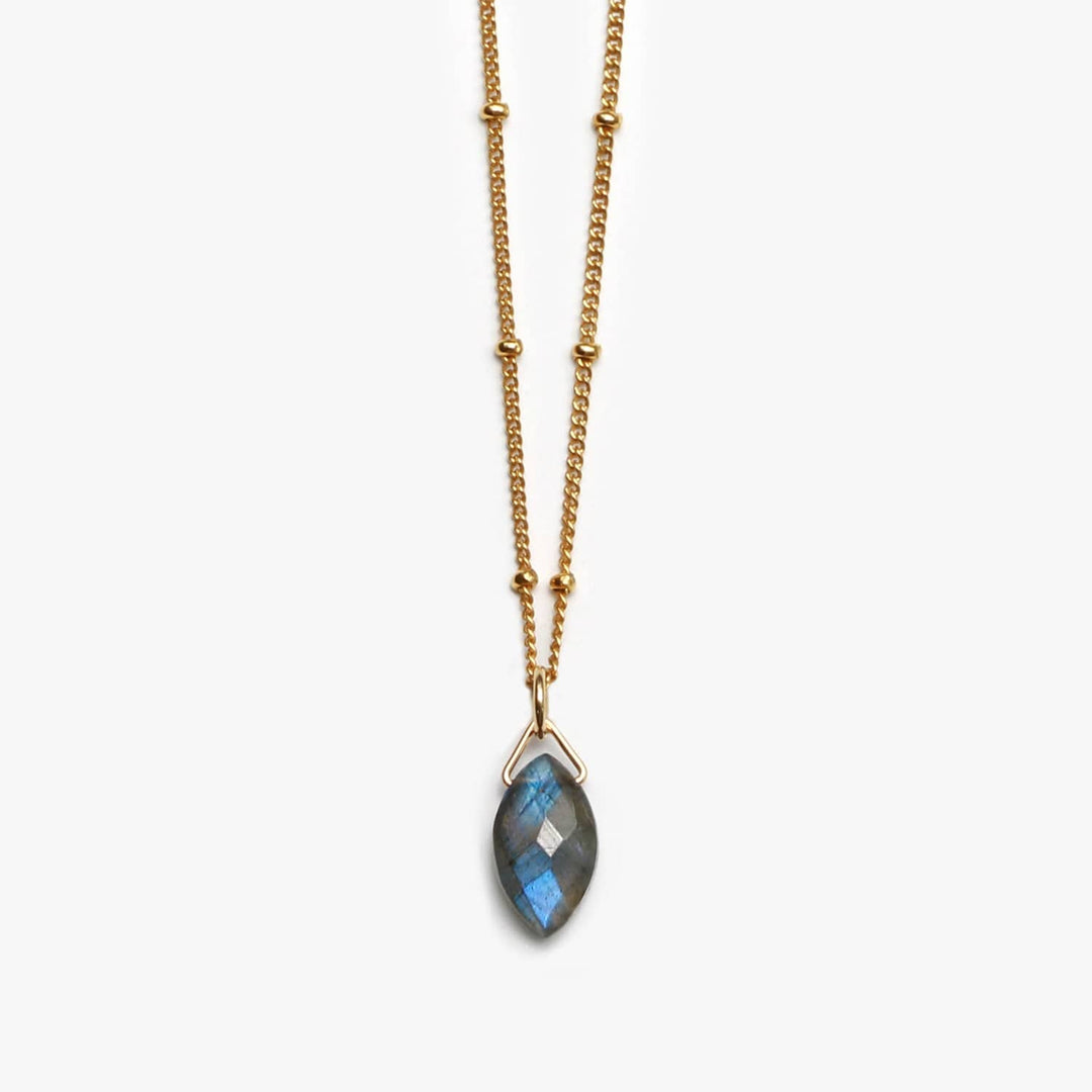 Spirit Jewel Necklace Gold / 14" Labradorite Crystal Necklace