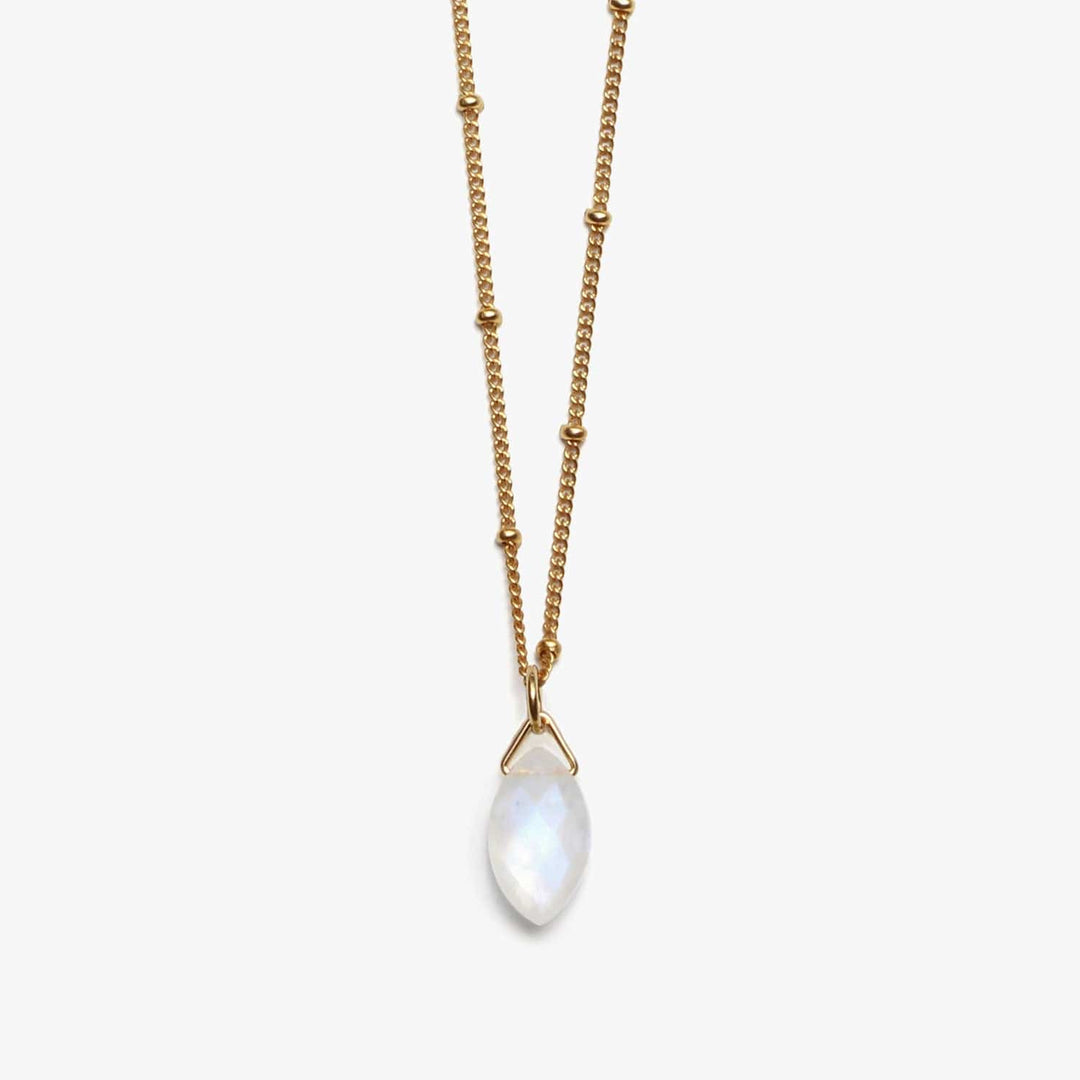 Spirit Jewel Necklace Gold / 14" Moonstone Crystal Necklace