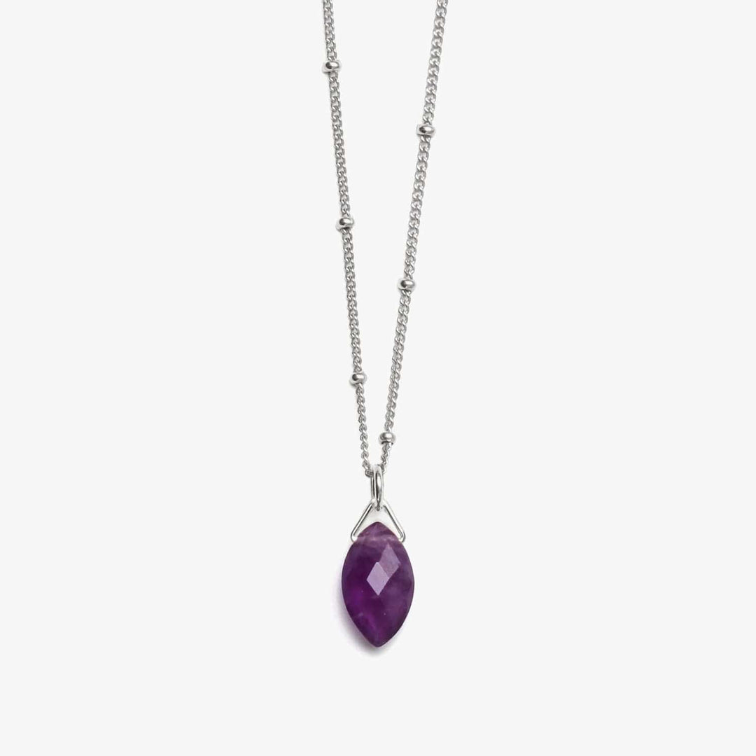 Spirit Jewel Necklace Silver / 14" Amethyst Crystal Necklace