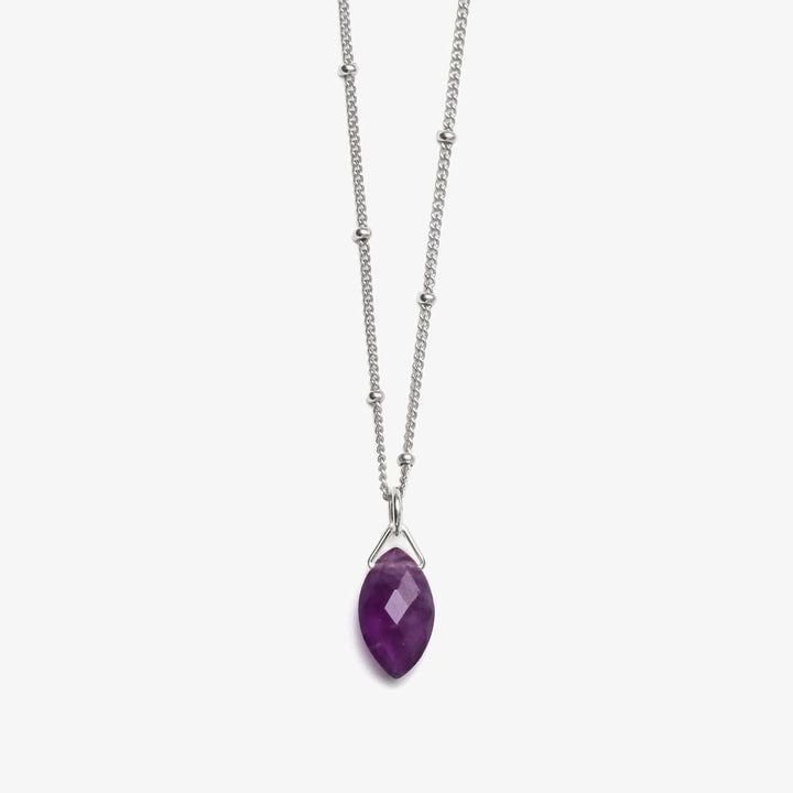 Spirit Jewel Necklace Silver / 14" Amethyst Crystal Necklace