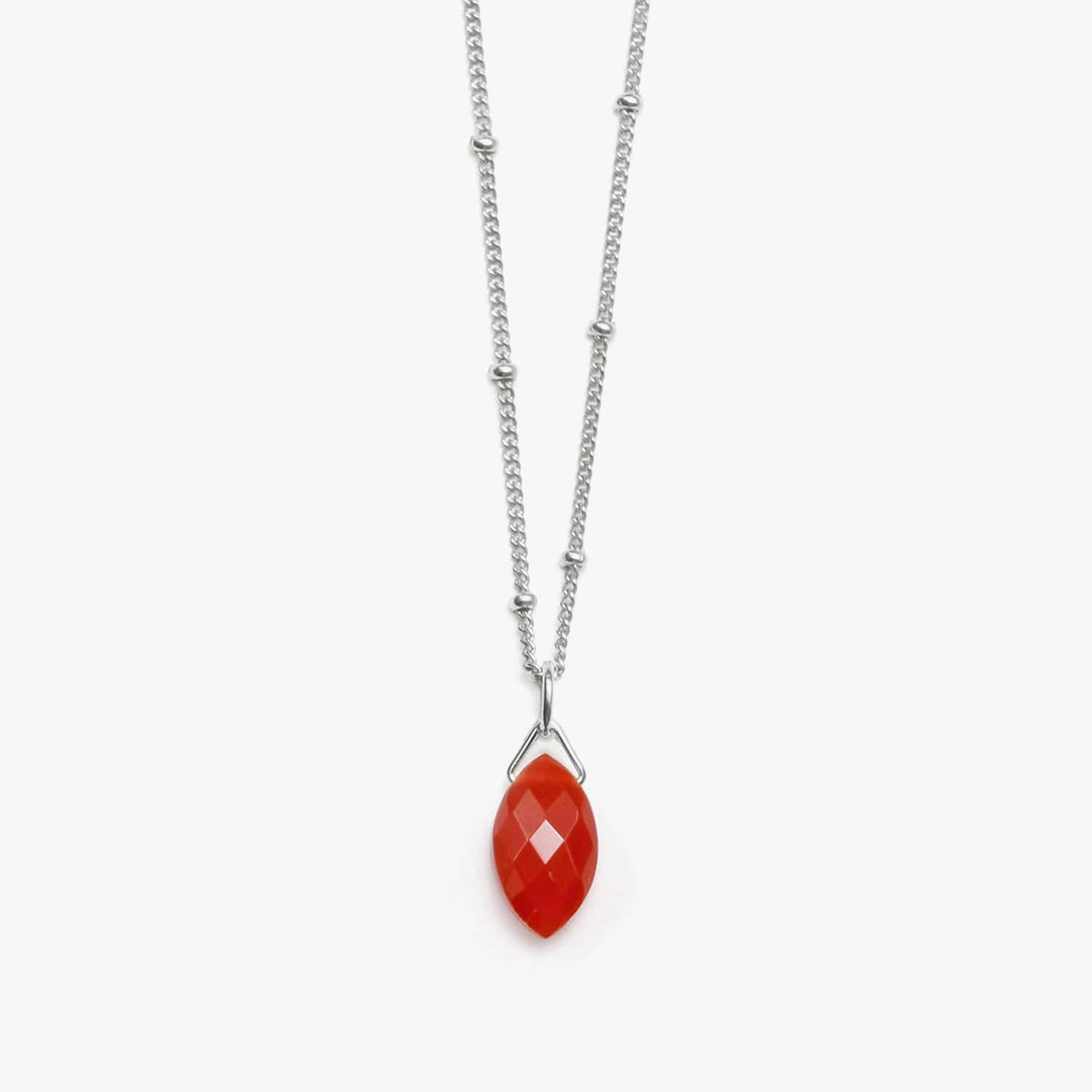 Spirit Jewel Necklace Silver / 14" Carnelian Crystal Necklace