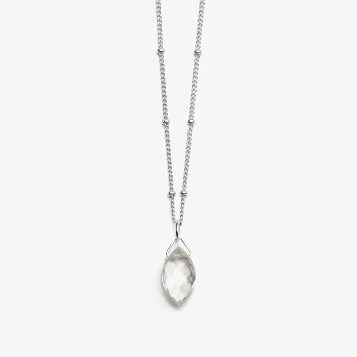 Spirit Jewel Necklace Silver / 14" Clear Quartz Crystal Necklace