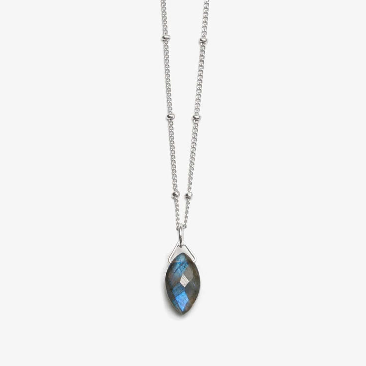 Spirit Jewel Necklace Silver / 14" Labradorite Crystal Necklace