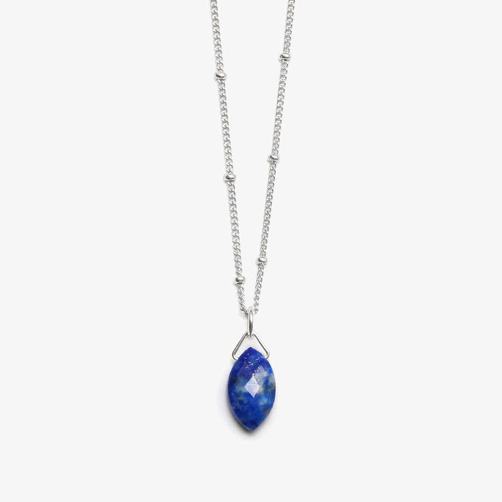 Spirit Jewel Necklace Silver / 14" Lapis Lazuli Crystal Necklace