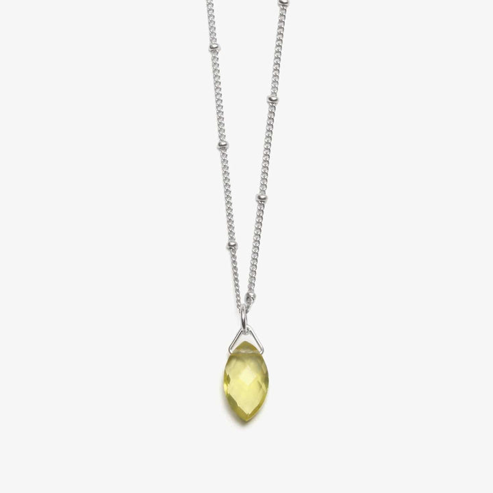 Spirit Jewel Necklace Silver / 14" Lemon Quartz Crystal Necklace