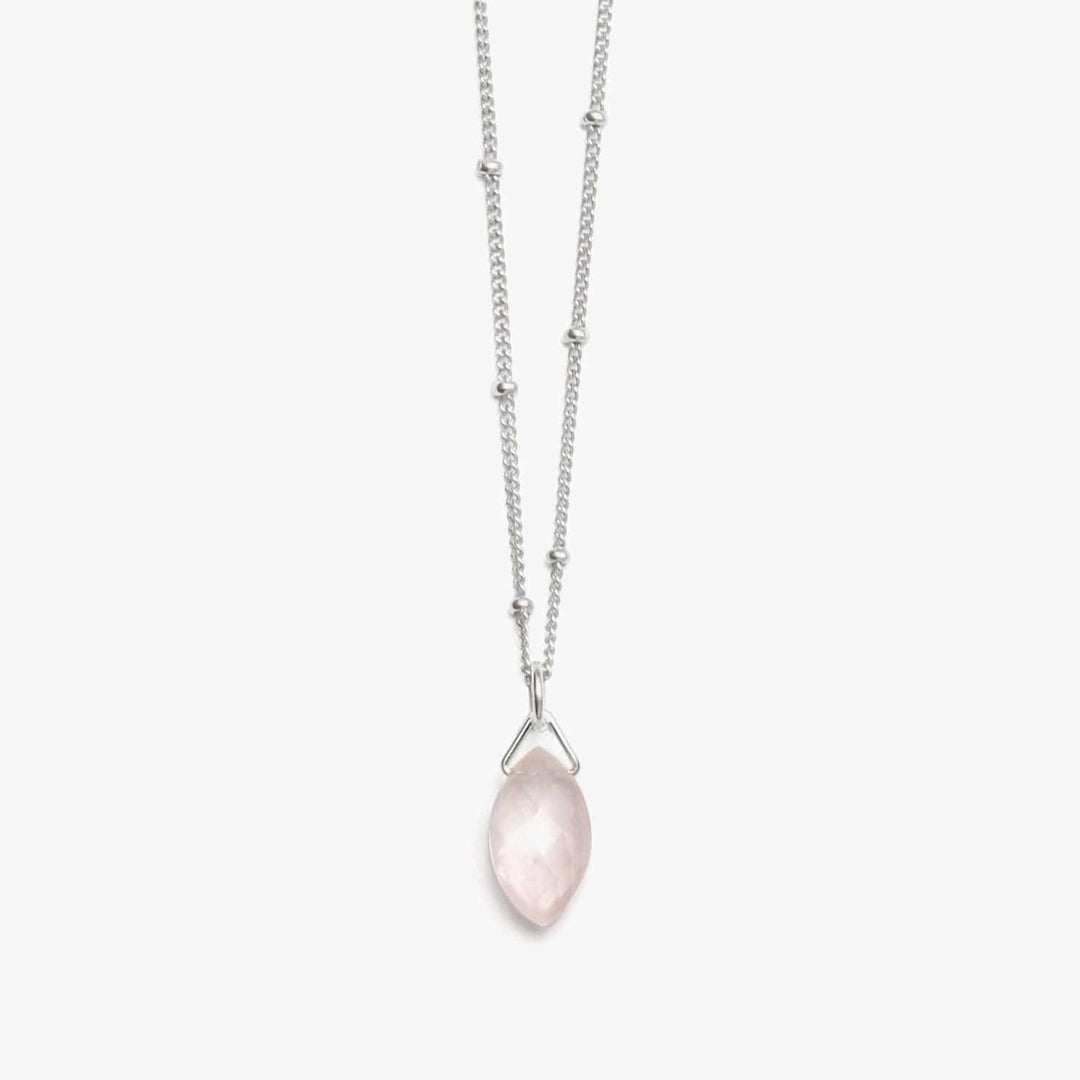Spirit Jewel Necklace Silver / 14" Rose Quartz Crystal Necklace