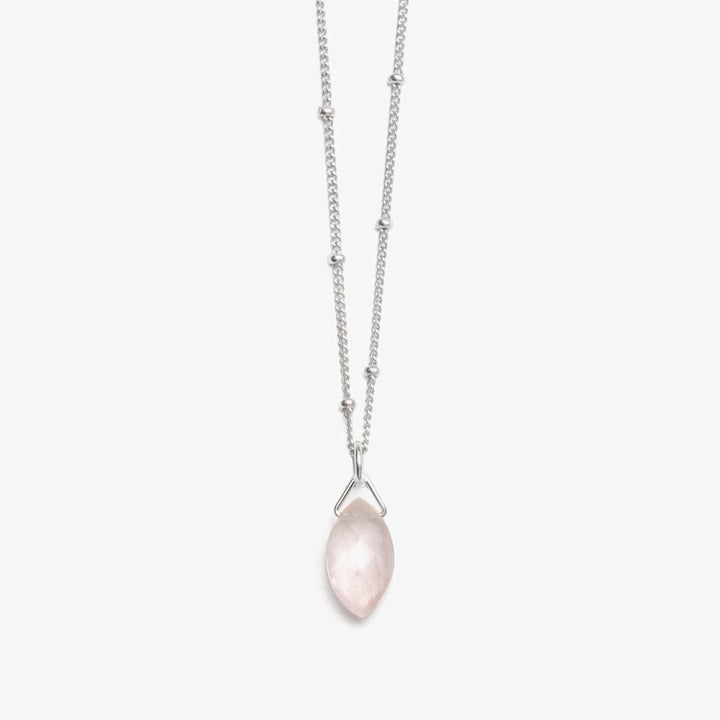 Spirit Jewel Necklace Silver / 14" Rose Quartz Crystal Necklace