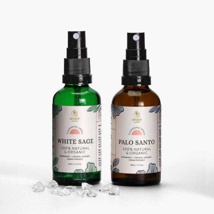 Spirit Jewel Palo Santo & Sage Cleansing Sprays 50ml Palo Santo & White Sage Cleansing Spray Duo